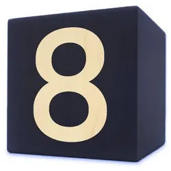 Kopper-24 Deko-Buchstaben Holzbuchstabe Würfel, 5 x 5 cm, schwarz, Zahl 8 schwarz