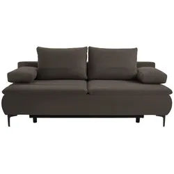 Novel Boxspringsofa , Braun , Textil , Füllung: Schaumstoff , 204x93x100 cm , Stoffauswahl, Schlafen auf Sitzhöhe , Wohnzimmer, Sofas & Couches, Sofas, Textilsofas