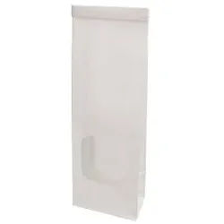 Greenbox Blockbeutel S, PP-Folie, 9 x 4,5 x 26 cm, Hohe Bodenbeutel mit Fenster und Clipband Verschluss, 1 Karton = 500 Stück, Farbe: weiß