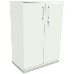 fm Büromöbel Aktenschrank abschließbar für 3 Ordnerhöhen Breite 80 cm »Oldenburg« weiß, 80x113.3x44.2 cm