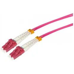 Tecline LWL Patchkabel HD, 50/125 μm, Multimode, OM4-Faser, LC Duplex Stecker/Stecker, erikaviolett, 0,5 m