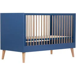 Childhome Gitterbett , Blau , Kunststoff, Holzwerkstoff , 145x75x90 cm , zum Juniorbett umbaubar, höhenverstellbar, Warnhinweise am Produkt , Baby & Kindermöbel, Babyzimmer, Babybetten, Gitterbetten