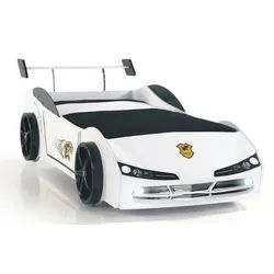 Xlmoebel Autobett Rennwagen Bett mit Matratze für kleine Motorsportfans (1-tlg., Kinderbett), Hergestellt in Europa weiß