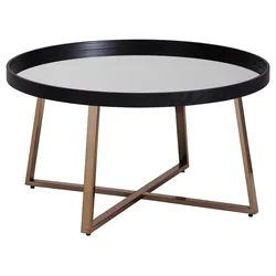 Couchtisch 'WL6.002', Ø ca. 78 cm, schwarz/gold