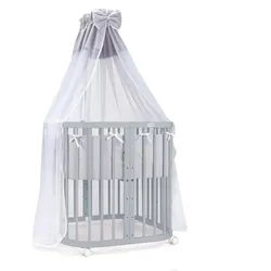 waldin Babybett Grey, 7in1 mit Matratze , Grau, Grau , Holz , Echtholz,Buche , Oval , 73x123 cm , FSC 100% , Babymöbel & Kindermöbel, Babyzimmer, Babybetten, Gitterbetten