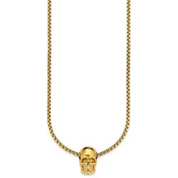 Bruno Banani Kette mit Anhänger Schmuck Geschenk Halskette Scull Totenkopf Venezianerkette gelb|goldfarben