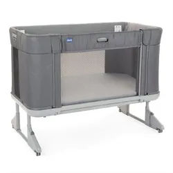 Chicco Beistellbett , Grau , Metall, Textil , 121x91.1x73.8 cm , Seitenfenster aufklappbar, Bezug abnehmbar, Bezug waschbar, Netzfenster, höhenverstellbar , Babymöbel & Kindermöbel, Babyzimmer, Babybetten, Beistellbetten