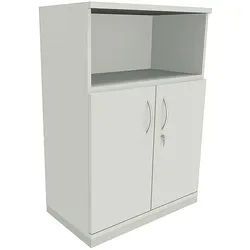 fm Büromöbel Kombischrank »Sidney« 3 OH 1 offenes Fach 2 Türen grau, 80x113.3x44.2 cm