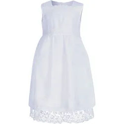 Taufkleid HAPPY GIRLS "dress", Mädchen, Gr. 122, N-Gr, weiß, Web, Obermaterial: 40% Baumwolle, 30% Polyamid, 30% Polyester, festlich, lang, eckiger Ausschnitt, Kleider