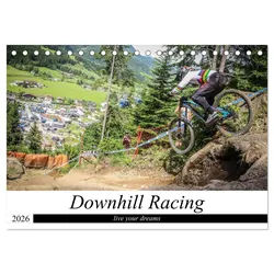 CALVENDO Wandkalender Downhill Racing (Tischkalender 2026 DIN A5 quer), CALVENDO Monatskalen 21.0 cm x 1 cm x 14.8 cm