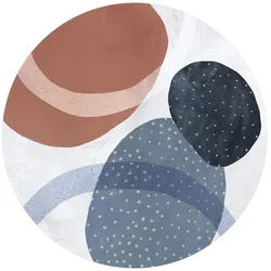 Bilderdepot24 Teppich Vinyl Wohnzimmer Schlafzimmer Flur Küche Abstrakt modern, rund - blau glatt, nass wischbar (Küche, Tierhaare) - Saugroboter & Bodenheizung geeignet blau 180 cm x 180 cm