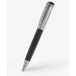 GLAMIRA Kugelschreiber Kugelschreiber - Metallic & Schwarz, (1-tlg), hochwertige Stahl- und Messingkomponenten, perfekt ausbalanciert schwarz|silberfarben