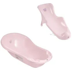 Hylat Baby Babybadewanne Baby Badewanne und WC Set – TÜV Rheinland zertifiziert – Hug Me, Lite, (2-teiliges SET, 2-tlg), Babywanne, Sitz – Rosa rosa