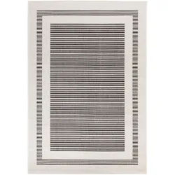 Steffensmeier Outdoorteppich 200/250 cm Bergen Bordüre , Schwarz , Textil , Rechteckig , 200x250 cm , wasserabweisend , Teppiche und Böden, Teppiche, Outdoorteppiche