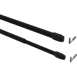 SCHEIBENSTANGEN / VITRAGESTANGEN Geno 60-100 cm, oval, Schwarz, Packung 2 Stück