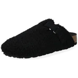 Pantolette SHEPHERD "Shepherd Pantoletten Lammfell", Damen, Gr. 38, schwarz, Lammfell, Schuhe Pantolette
