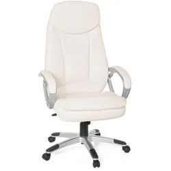 Mid.you Chefsessel , Creme , Textil , Sternfuß , 67x128x58 cm , Wippfunktion, Wippmechanik mit Härtegradeinstellung, Sitzfläche 360° drehbar, inklusive Armlehnen , Büromöbel, Bürostühle, Chefsessel