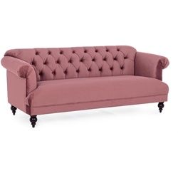 3-Sitzer Sofa Blossom in Samt-Optik, Altrosa