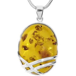 OSTSEE-SCHMUCK Kette mit Anhänger Ostsee-Schmuck Kette mit Anhänger Hedra Kette mit Anhänger Hedra (2-tlg) silberfarben 50 cm