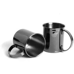 Echtwerk Becherset , Schwarz , Metall , 2-teilig , 500 ml , 11.4x11.3x16.2 cm , Gläser, Cocktailgläser