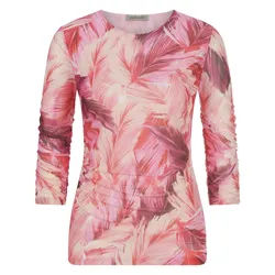 Mesh-Shirt Rundhals-Ausschnitt Uta Raasch rot