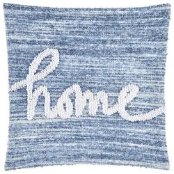 Novel Kissenhülle , Blau, Creme , Textil , Schriftzug , rechteckig , 45x45 cm , Heimtextilien, Bezüge, Kissenbezüge