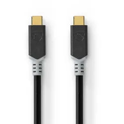 Nedis USB-Kabel | USB 3.2 Gen 2x2 | USB-CTM Stecker | USB-CTM Stecker | 4K@60Hz | 20 Gbps | Vergoldet | 1.00 m | rund | PVC | Anthrazit | Verpackung mit