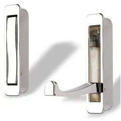 SO-TECH® Klapphaken für Garderoben ZILLY zum Einlassen Lochabstände 96 - 128 mm, (1-St), 80 x 20 mm, Lochabstand 66 mm, Chrom glänzend silberfarben 8 cm