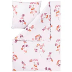 Estella Bettwäsche , Rosa, Beige , Textil , Floral , 135x200 cm , Textiles Vertrauen - Oeko-Tex® , atmungsaktiv, hautfreundlich, bügelleicht, samtiger Griff , Heimtextilien, Bettwäsche & Leintücher, Bettwäsche, Satin-Bettwäsche