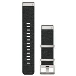 QuickFit 22-Uhrenarmbänder Nylon Schwarz mit Teilen aus Edelstahl