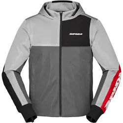 Spidi Net Motorrad Hoodie, schwarz-grau-rot, Größe S für Männer
