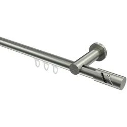 GARDINENSTANGE INNENLAUF Platon Zoena 400 cm (geteilt in 2 x 200 cm), 1-läufig, 20 mm Ø Edelstahl-Optik