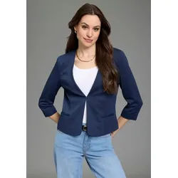 Laura Scott Kurzblazer aus elastischer Jerseyware, mit Hakenverschluss blau 34