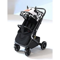 TPFLiving Kinder-Buggy Kinderwagen Buggy Babywanne 5-Punkt-Sicherheitsgurt mit Sonnenschutz, verstellbare Rückenlehne, wendbare Babyschale, Schwarz-Weiß schwarz