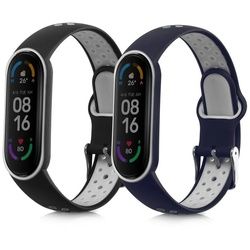 kwmobile Uhrenarmband 2x Sportarmband für Xiaomi Mi Smart Band 6 / Mi Band 6 / Band 5