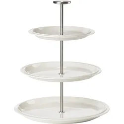 Eau Etagere dreistöckig Ø 24 cm, Porzellan, weiß