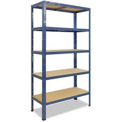 shelfplaza HOME 180x30x50 cm Schwerlastregal in blau mit 5 Böden und 175 kg Traglast pro Boden