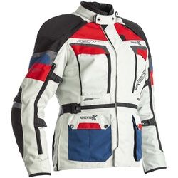 RST Pro Series Adventure-X Damen Motorrad Textiljacke, weiss-rot-blau, Größe XL