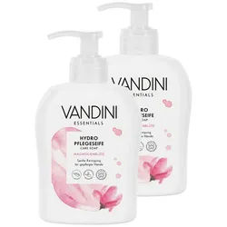 VANDINI Flüssigseife Hydro Flüssigseife Spender mit Magnolienblüte Duft vegan, 600ml, 2-tlg.
