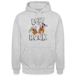 Spreadshirt Hoodie The Flintstones Fred Und Barney Let's Rock Unisex Hoodie (1-tlg) grau 3XL