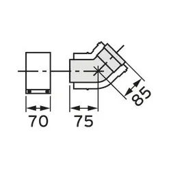Vaillant Bogen 45 Grad (2 St.) Brennwert Luft-/Abgasführung, PP, 80/125 mm