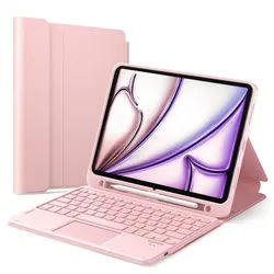 Inateck 10.9-11 Zoll iPad A16 11/10 Gen, Air M4/M3/M2, iPad Pro 4/3/2 iPad-Tastatur rosa