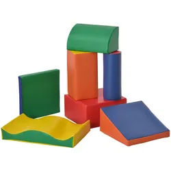 Homcom 7-Tlg. Softbausteine, Bausteinset, Riesenbausteine zum Toben & Klettern, Bunt , Kunststoff , 40x11x60 cm , unisex , Spielzeug, Sonstiges Spielzeug