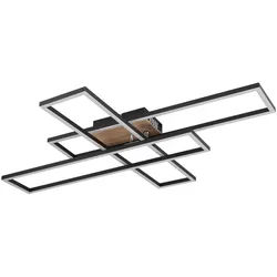 GLOBO LIGHTING LED Deckenleuchte DAKARI, LED fest integriert, Warmweiß, Deckenlampe, beweglich, Wohnzimmer, Schlafzimmer beige|schwarz