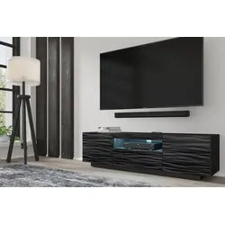 Raumhirsch Furniture Lowboard TV Schrank, RTV Möbel, Wohnmöbel (Maße 150 x 37 x 42/36 (H) cm, mit LED-Beleuchtung), Hängend oder stehend, Offene Ablage schwarz 150 cm x 42 cm x 37 cm