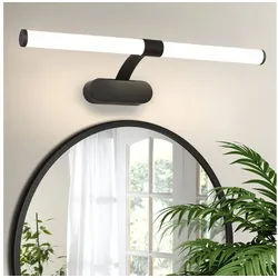 Nettlife LED Spiegelleuchte Zimmer 4000K Spiegellampe Schwarz/Weiß, LED fest integriert, Neutralweiß, Geeignet für schwarz 60 cm