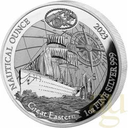 1 Unze Silbermünze Ruanda Nautical Serie - Great Eastern 2023 - polierte Platte
