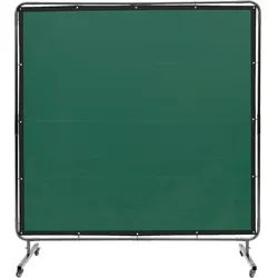 VEVOR Schweißvorhang 1,8 x 1,8 m Schweißschutzvorhang aus Flammhemmendem Vinyl Schweißschutzwand mit 4 Schwenkrädern und einem 6-stufigen UV-Schutz Schweißerdecke Schweißschutz Grün