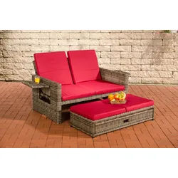 CLP Gartenlounge-Set Ancona 5mm, mit verstellbarer Rückenlehne grau