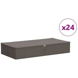 vidaXL Aufbewahrungsbox Aufbewahrungsbox 24 pcs Grau 90 x 48 x 15 cm Vliesstoff (24 St) grau